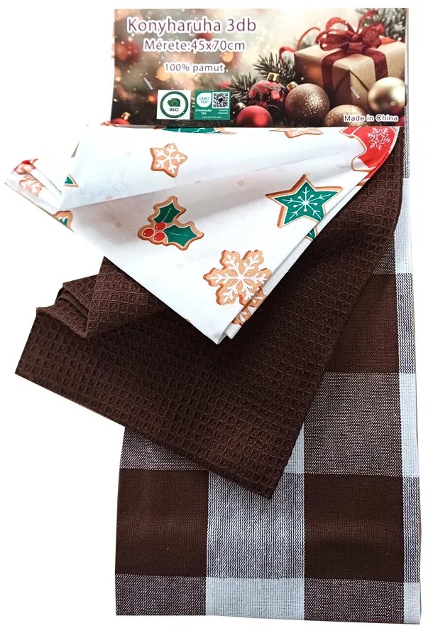 Bavlnené kuchynské utierky Noel cake 3ks