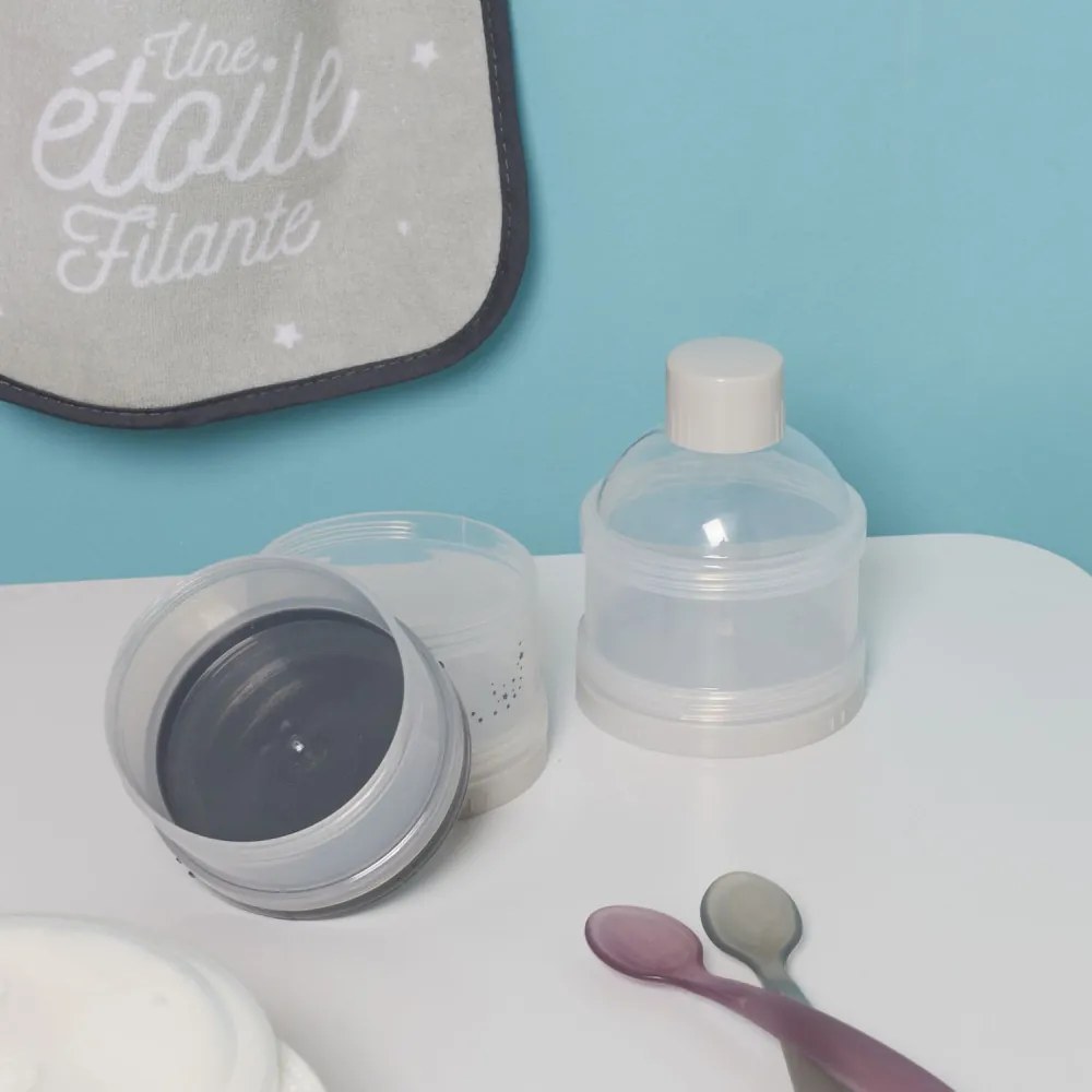 CMP Paris Zásobník na umelé mlieko, 3 stohovateľné dózy, ružová