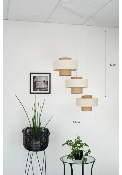 Brilagi - Luster na lanku DALLAS 3xE27/15W/230V hnedá/krémová/biela