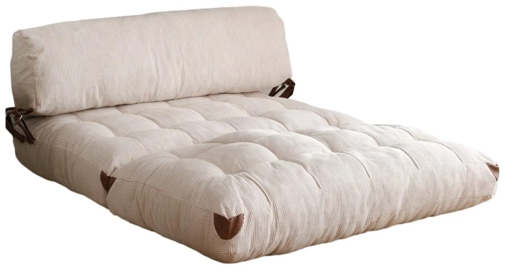 Dvojmiestna futónová rozkladacia pohovka Kadife biela