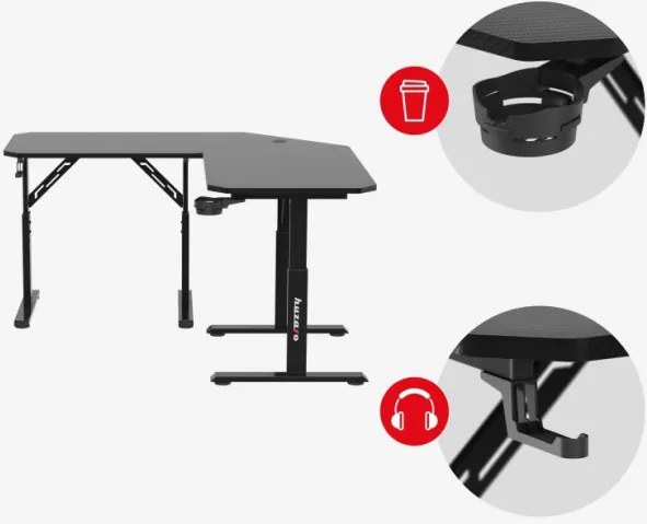 Herný rohový stôl Hero 7.3 čierny