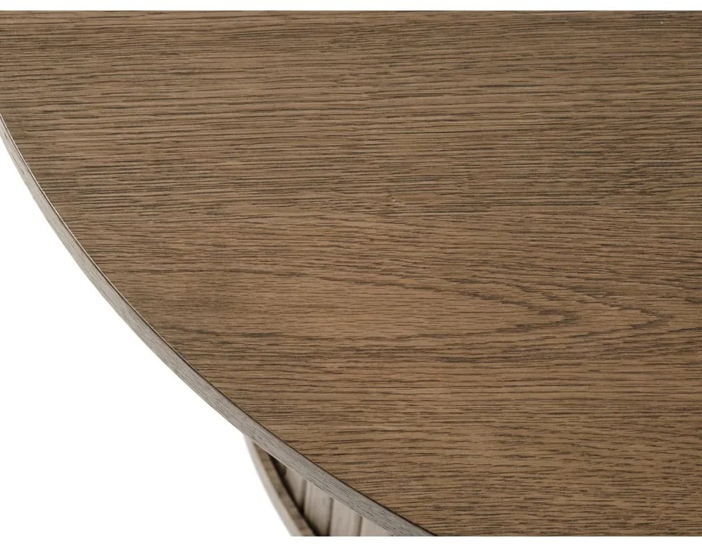 Hnedý okrúhly konferenčný stolík v dekore duba ø 90 cm Nola – Unique Furniture