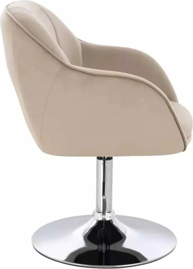 LuxuryForm DESIGN Stolička AVOLA VELUR na striebornom tanieri - latte