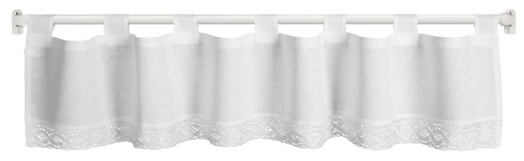 KRÁTKA ZÁCLONA NA PÚTKACH VINCE 150X30 CM BIELA