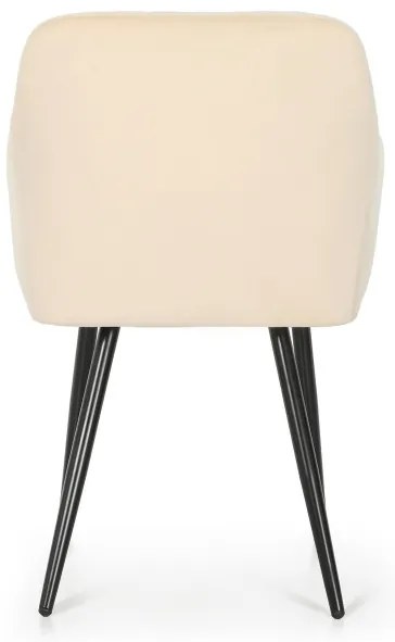 Sada dvoch jedálenských stoličiek LUXANO zamatové, béžové / čierne nohy (2 ks)