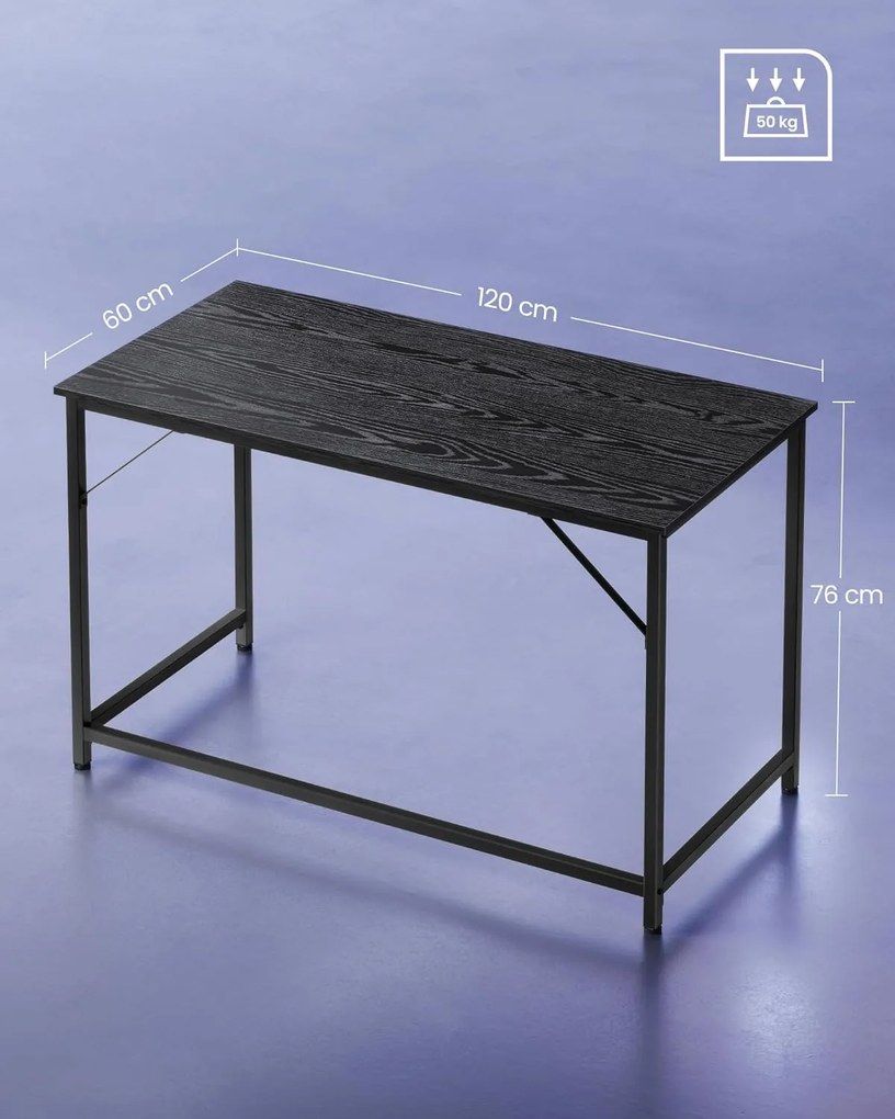 Písací stôl Vasagle Ebeny 120 cm čierny
