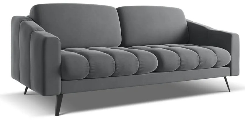 Sivá zamatová pohovka 202 cm Nalu – Makamii