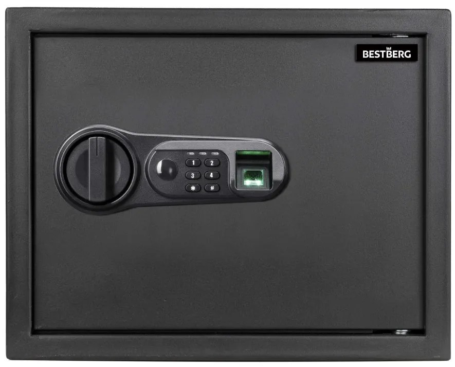 Digitálny trezor na odtlačok prsta BestBerg BBSB-2F / 30 x 38 x 30 cm / čierna