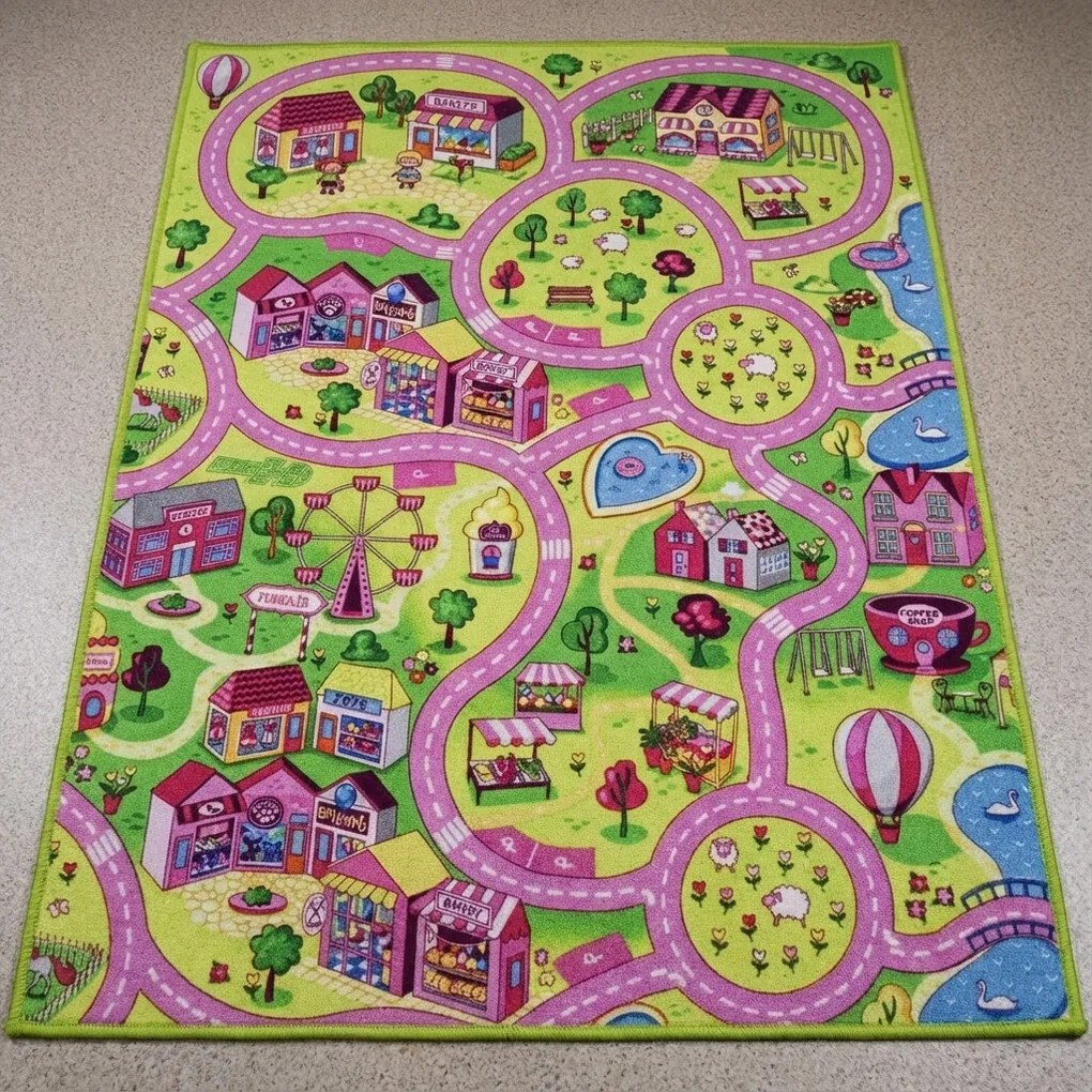 Associated Weavers, Detský kusový koberec cesty Sweet Town, 95x133, viacfarebná, detská izba