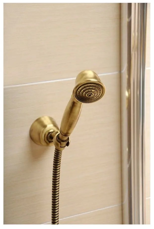 Mosadzná sprchová hlavica v matne striebornej farbe ø 5 cm Antea – Sapho