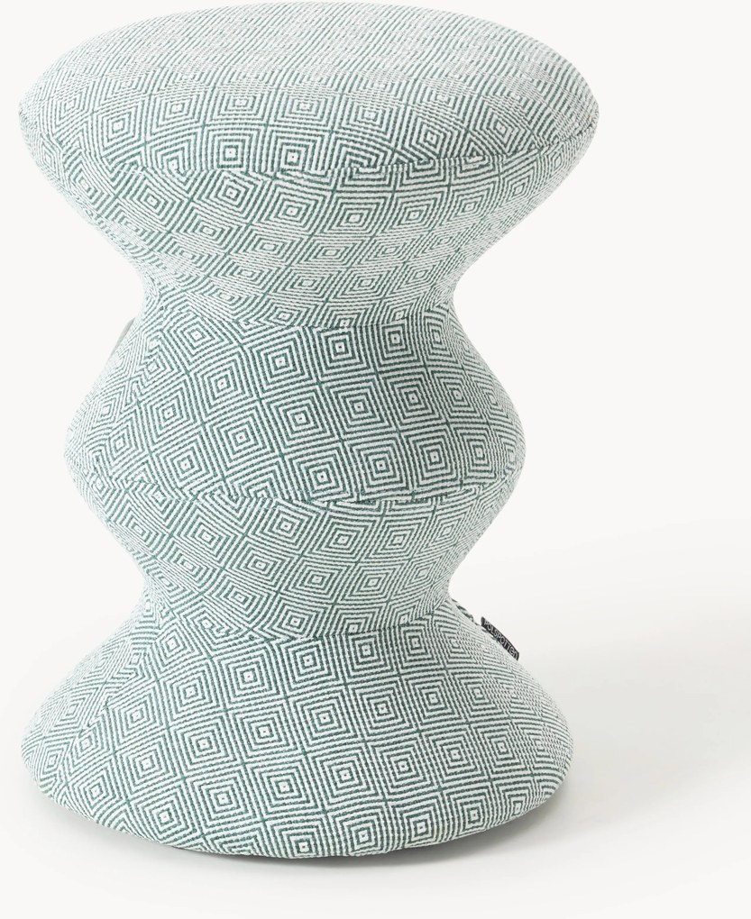 Okrúhla čalúnená taburetka Zig Zag