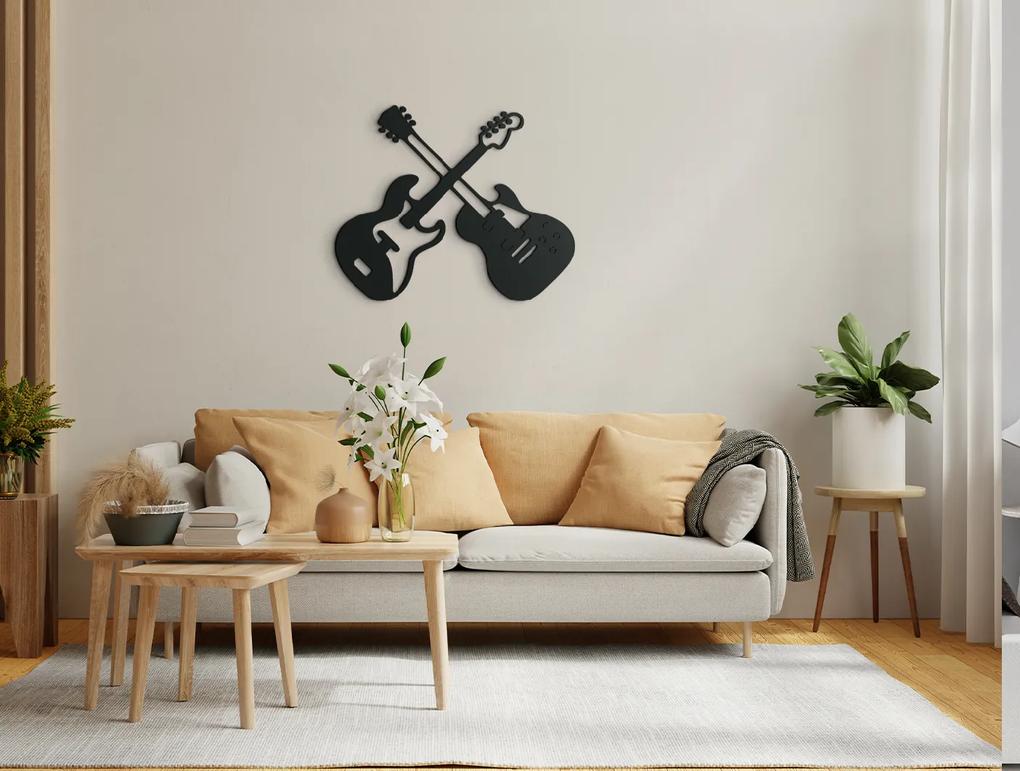drevko Drevená nálepka na stenu Gitary