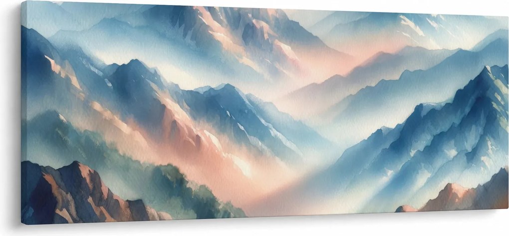 Obraz - Akvarelové hory (120x50 cm)