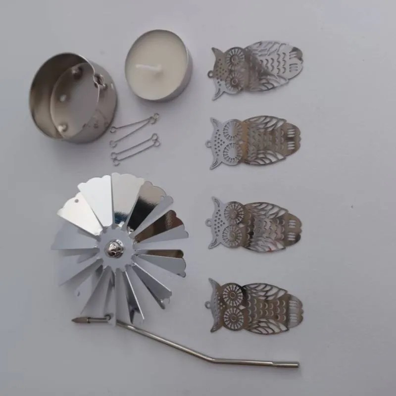 DECOLED Anjelské zvonenie, 8 x 13 cm, sovy, striebro