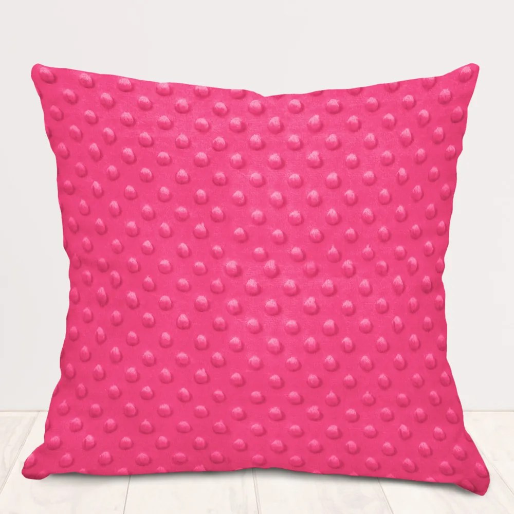 Biante Detská obliečka na vankúš Minky 3D bodky MKP-009 Fuchsiová 60 x 60 cm