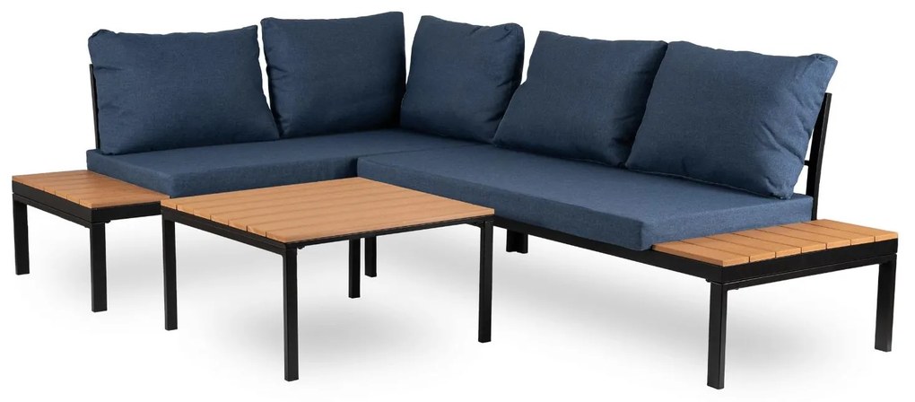 Záhradný set Necasario (námornícka modrá + čierna) (pre 4 osoby). Akcia -15%. Vlastná spoľahlivá doprava až k Vám domov. 1119340