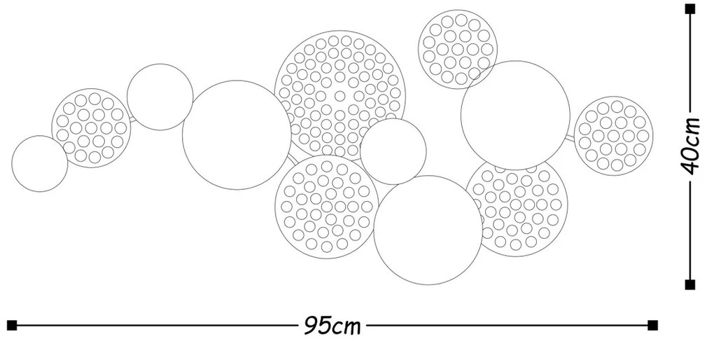 Nástěnná kovová dekorace AURORA 95 cm modrá/bílá