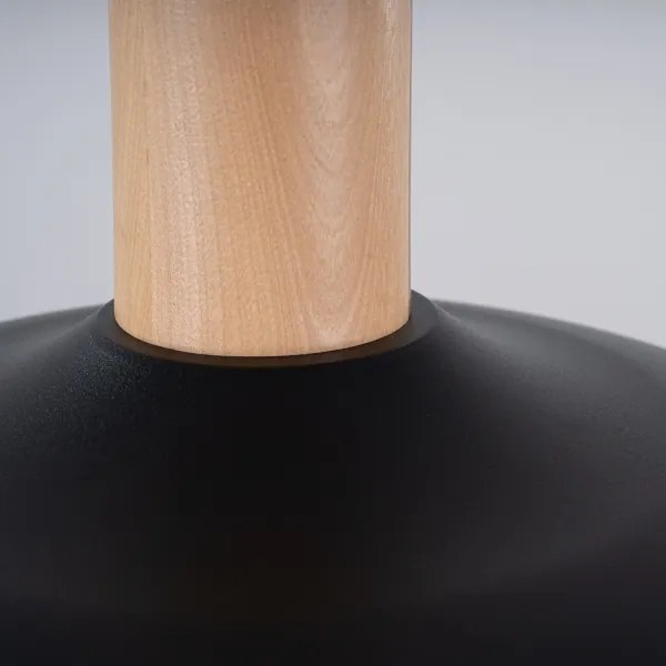 Sollux SL.1324 - Luster na lanku INDY 1xE27/15W/230V pr. 38 cm čierna