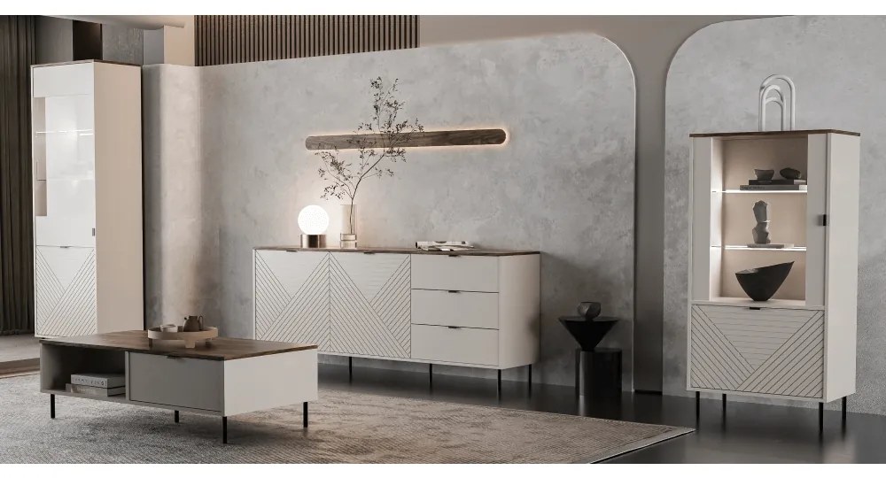 Skriňa EYCO 1D1W, kašmír/dub Castello