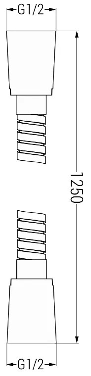 Mexen príslušenstvo, Sprchová hadica 125 cm, oceľová, čierna, 79435-70