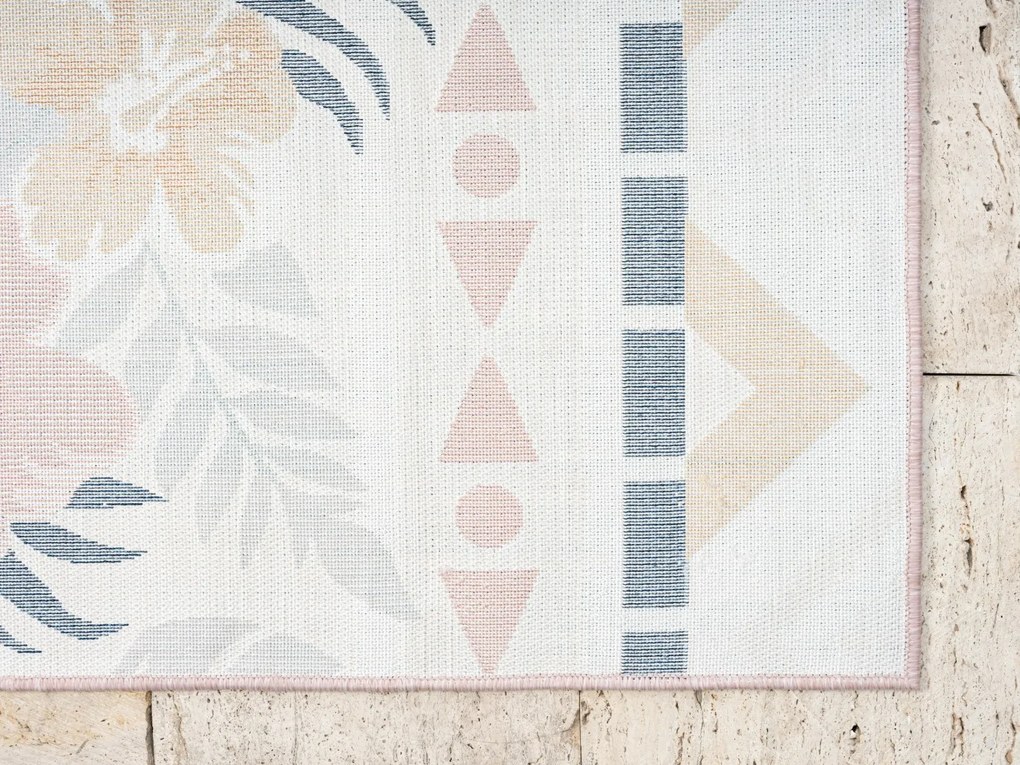 My Flair, Kusový koberec Flora II rosa – na von aj na doma, 80x150, viacfarebná, chodba / predsieň