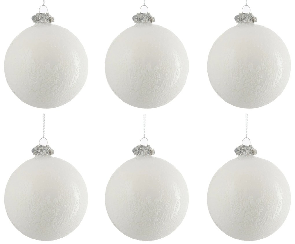 Krabička 6 sklenic na vánoční cetku starožitná bílá - 28,5*20,5*9,5 cm