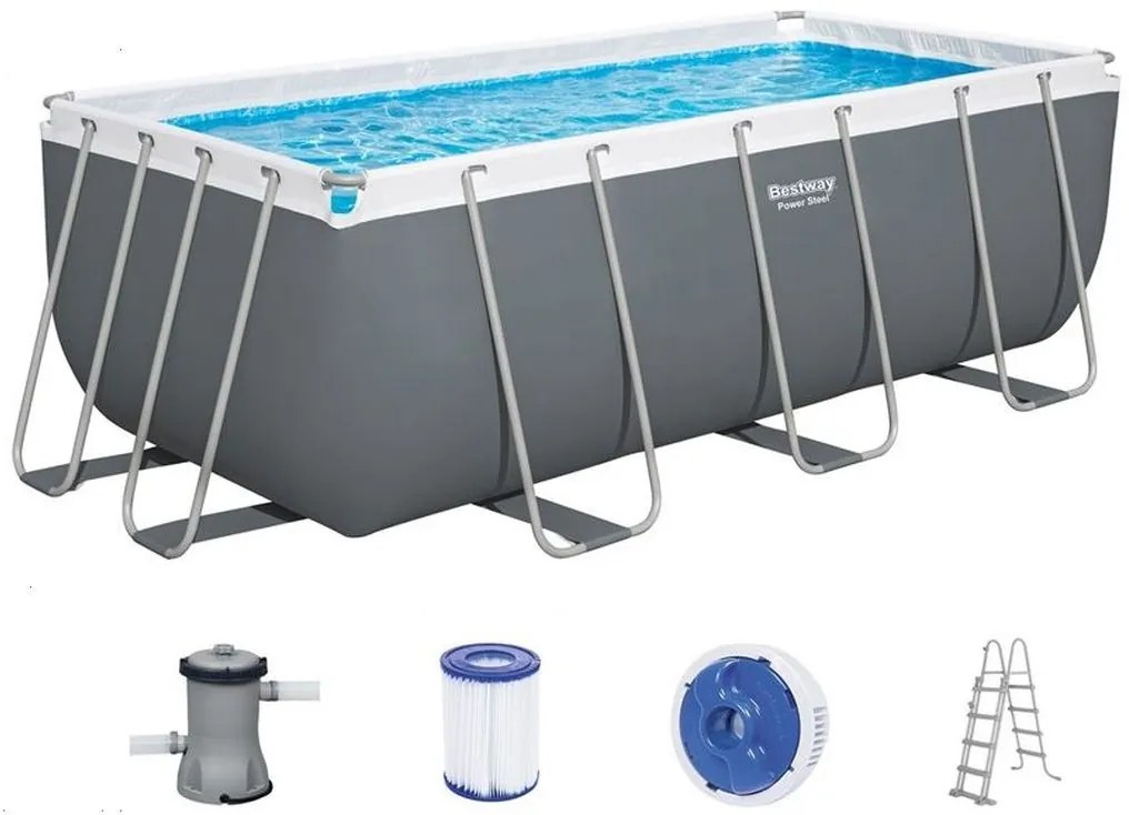 BESTWAY Power Steel Bazénový set 412 x 201 x 122 cm, kartušová filtrácia 56456