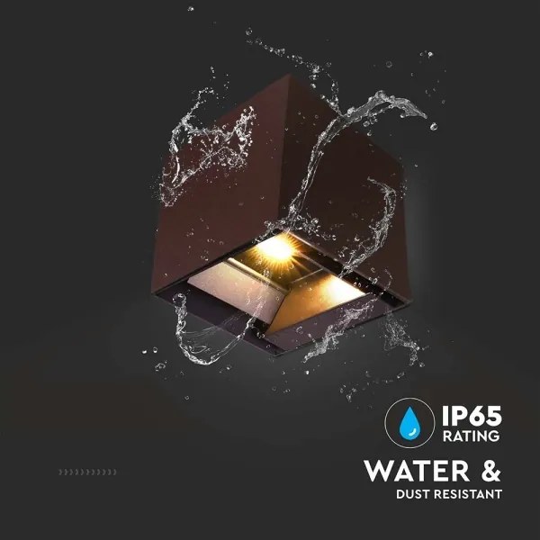 LED solárne nástenné svietidlo senzor LED/9W/3,7V 3000-5000K IP65 hnedá