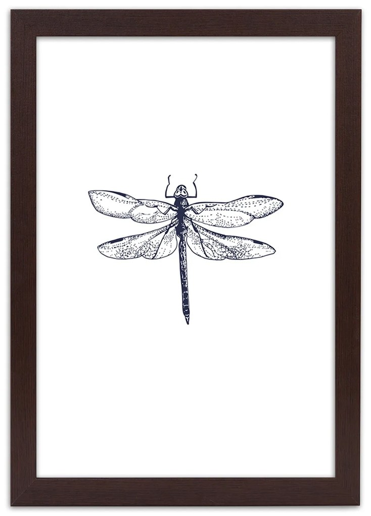 Gario Plagát Vážka nakreslená Farba rámu: Bez rámu, Rozmery: 40 x 60 cm