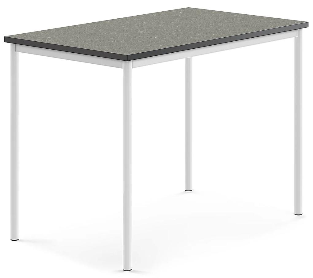 Stôl SONITUS, 1200x800x900 mm, linoleum - tmavošedá, biela