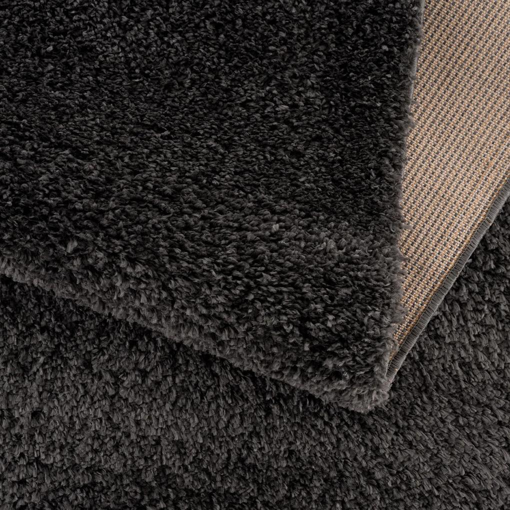 Dekorstudio Jednofarebný shaggy koberec PULPY antracitový Rozmer koberca: 140x200cm
