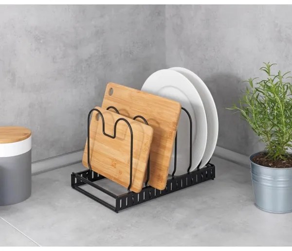 WENKO 53149100 - Držiak na pokrievky a panvice 18x18 cm čierny