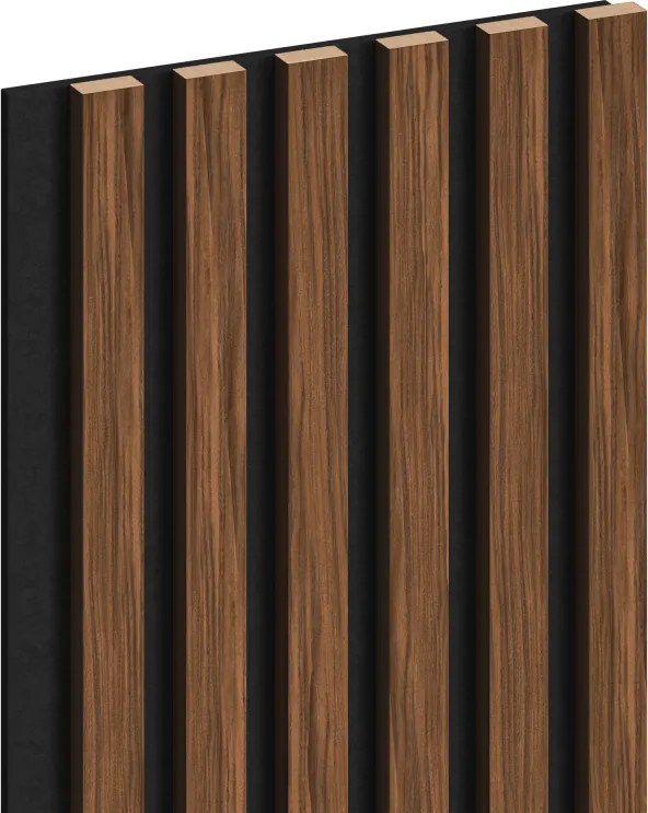 Mexen Lam-F, akustické stenové lamely 275 × 30 cm, plstený podklad 8 mm, technická dyha, mahagón rubínový, S105-275307-3015-013