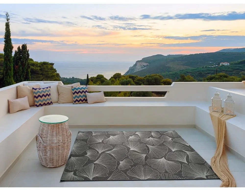 Tmavosivý vonkajší koberec Universal Tokio, 80 x 150 cm