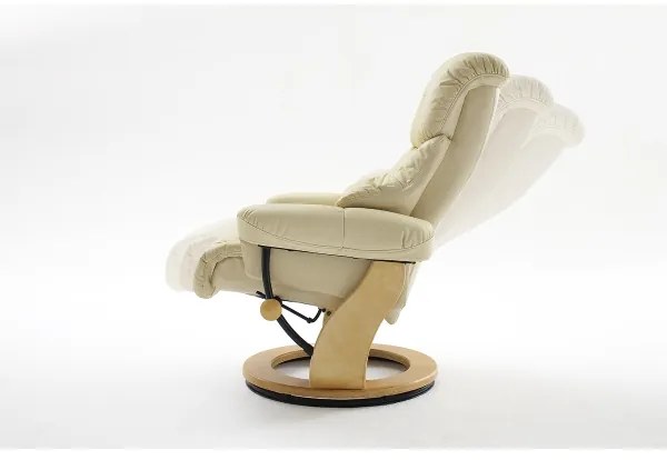 Polohovacie kreslo HABI krémové/prírodný dub