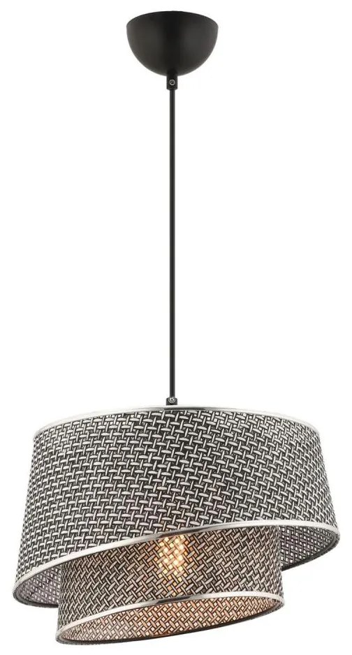 Závesný luster na lankách BARETTE 1xE27/60W/230V sivý/lesklý chróm