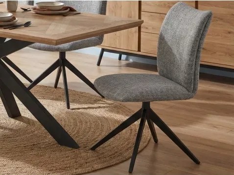 Otočná jedálenská stolička Kassandra, holubia šedá tkanina%