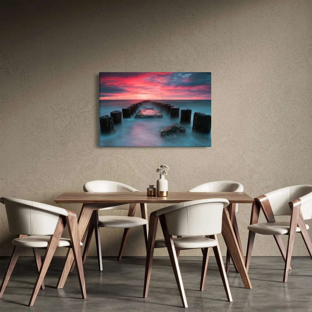 Obraz - Skaly v mori (90x60 cm)