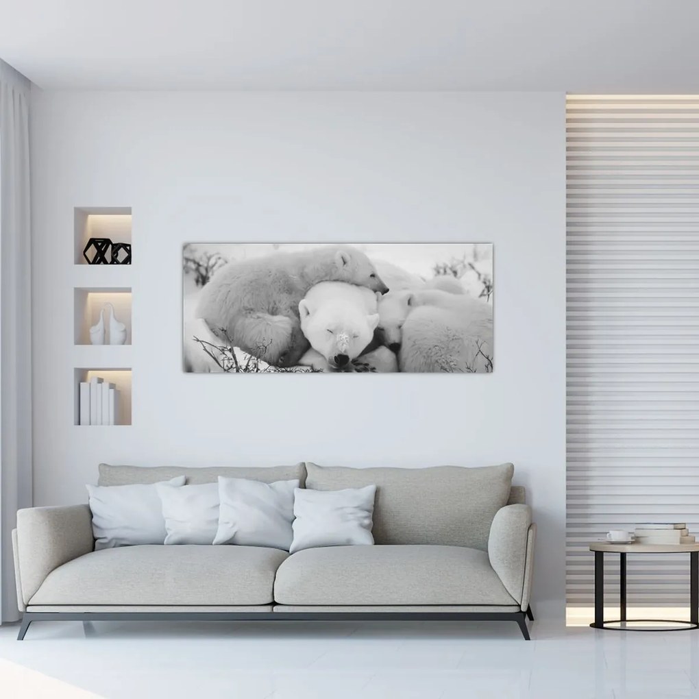 Obraz - Ľadové medvede (120x50 cm)