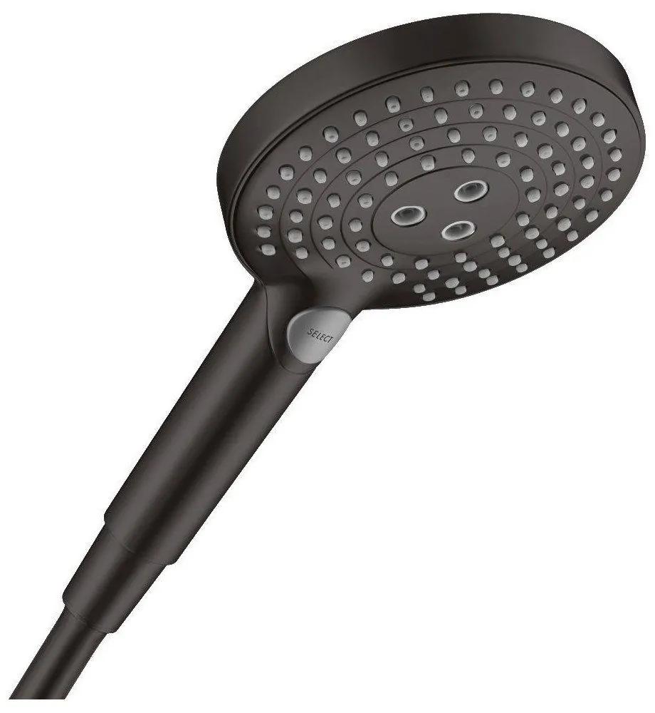 HANSGROHE Raindance Select S ručná sprcha 3jet PowderRain, priemer 125 mm, matná čierna, 26014670