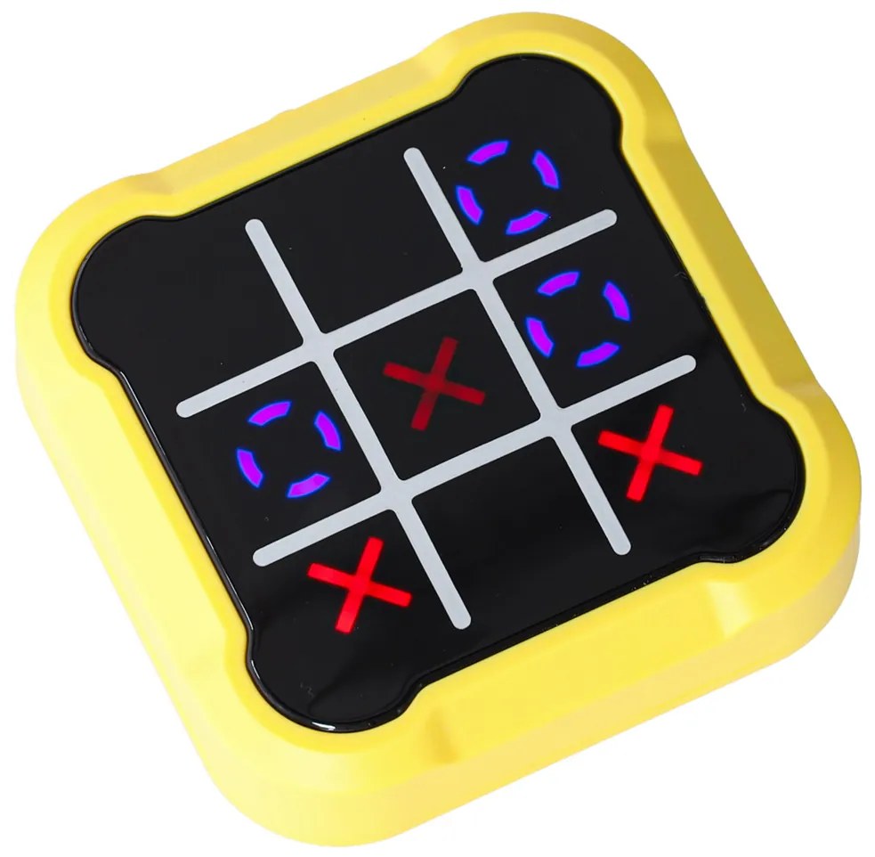 KIK Elektronická logická hra 4v1 Tic-Tac-Toe, Memory a Hit the Mole, žltá