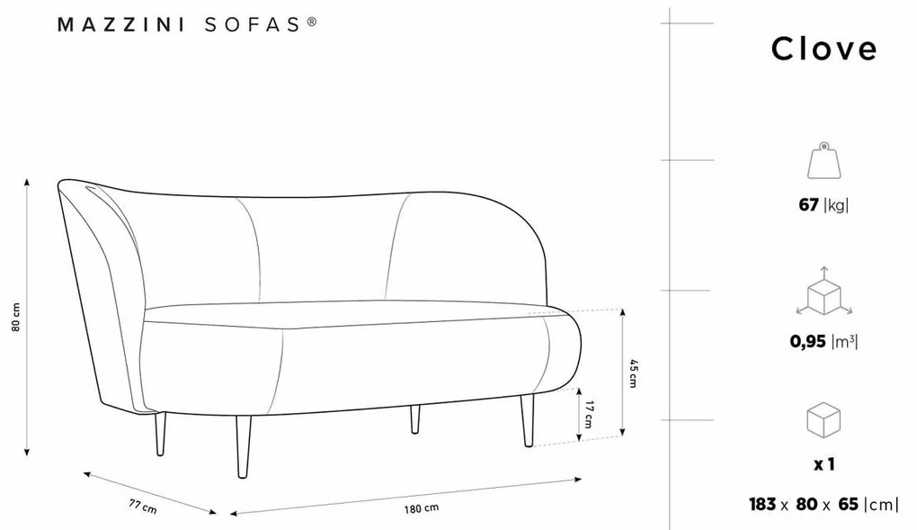 Trojmiestna pohovka Clove 180 × 77 × 80 cm
