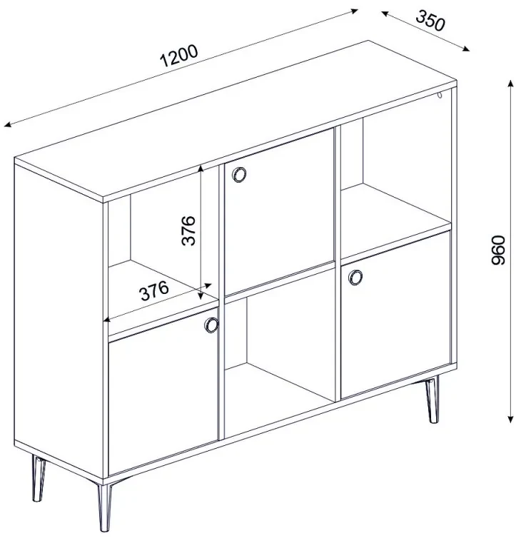 Komoda Parion 120 cm biela