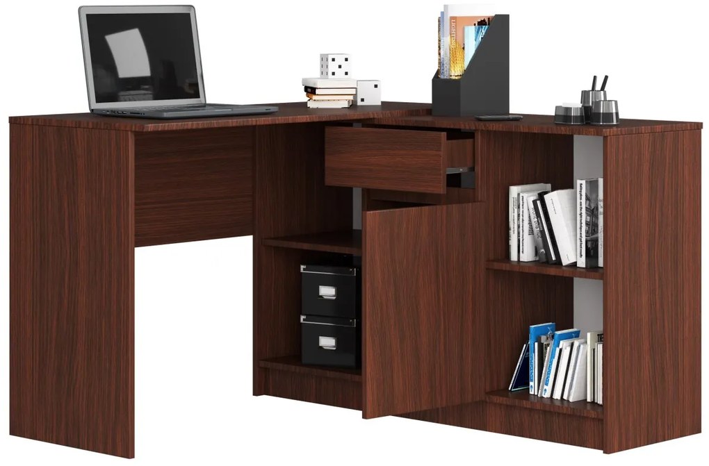 Rohový psací stůl B-17 s komodou wenge