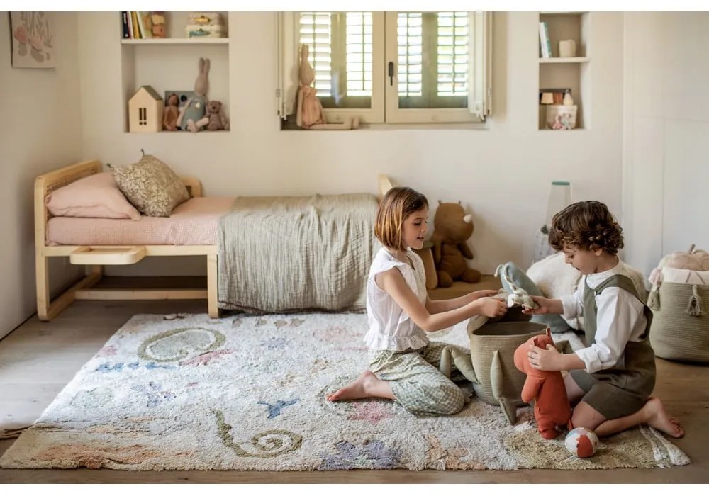 Svetlozelený látkový detský kôš na hračky ø 23x35 cm Fred the Frog – Lorena Canals