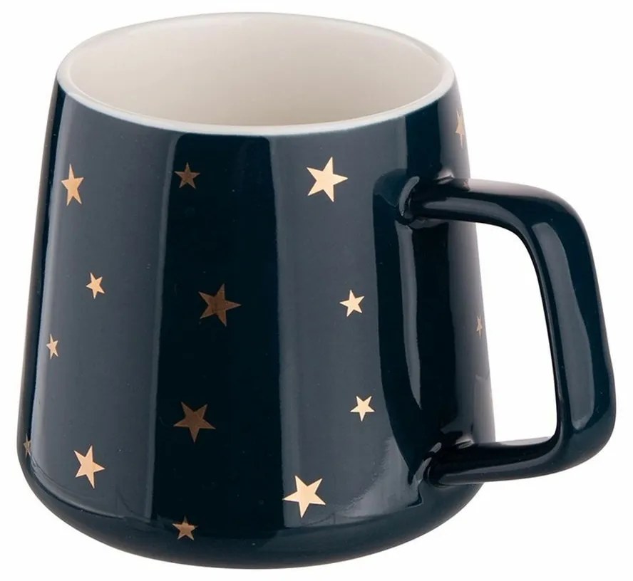 Altom Porcelánový hrnček Golden stars, 370 ml, navy blue