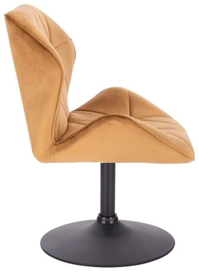 LuxuryForm DESIGN Stolička MILANO MAX VELUR na čiernom tanieri - hnedá