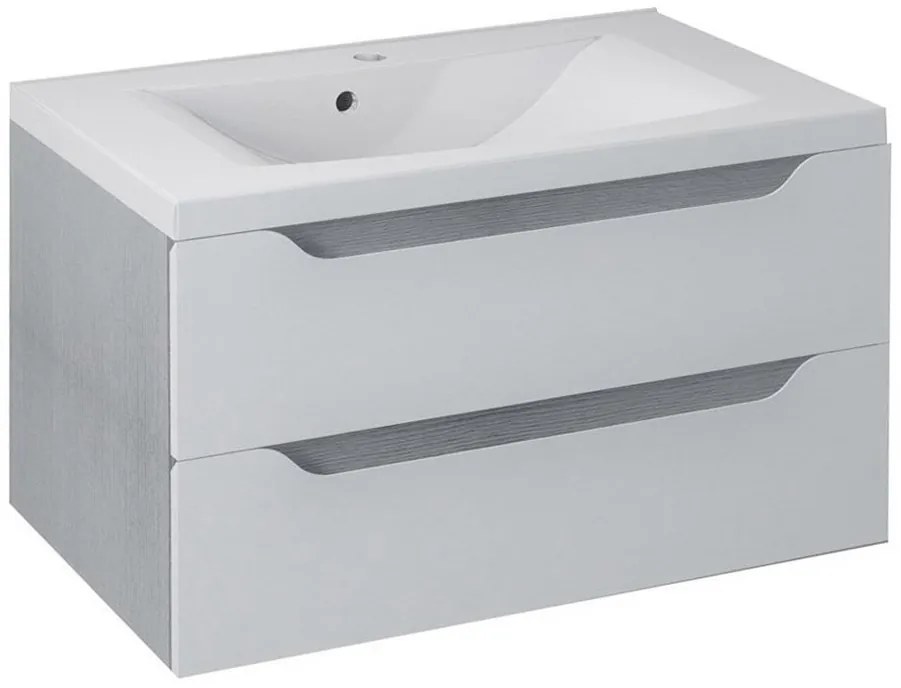 Sapho Sapho, WAVE umývadlová skrinka 79,7x45x47,8cm, biela/dub strieborný (WA082), WA080-3011