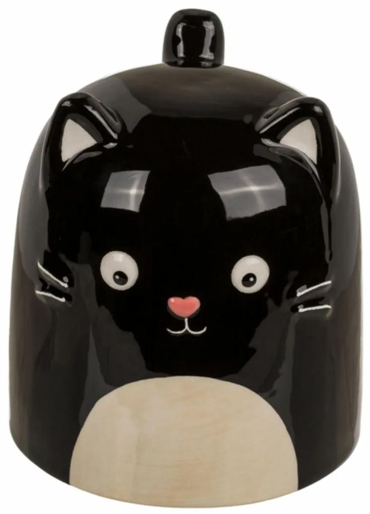 Keramický hrnček Mačka, 540 ml, čierna
