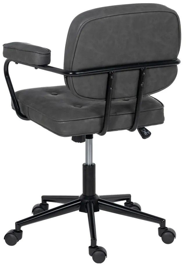 Antracitová kancelárska stolička z imitácie kože – Ixia